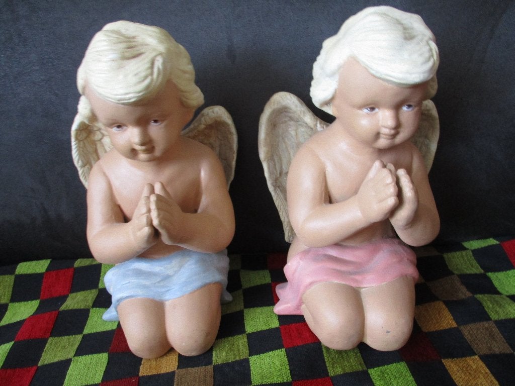 RETRO : 2 Prachtige ENGELEN Beelden., Verzamelen, Ophalen of Verzenden, Zo goed als nieuw, Religie