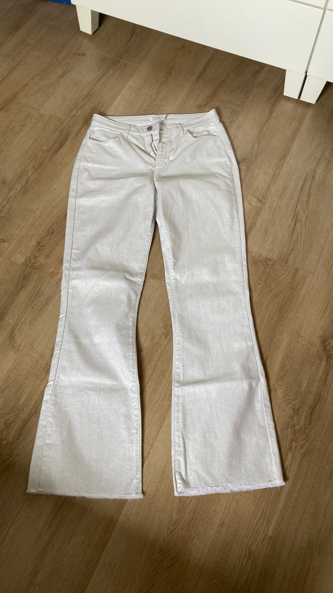 Lange glinsterende broek in de maat 38 merk Enjoy womenswear, Ophalen of Verzenden, Gedragen, Maat 38/40 (M), Lang