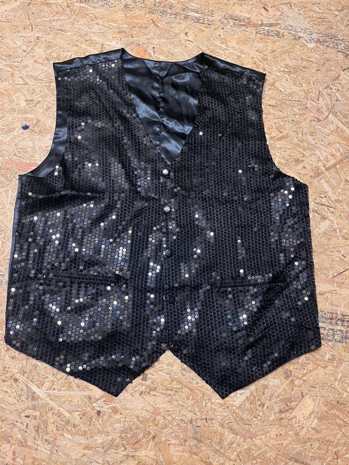 Heren gilet zwart met glitters pailletten, Ophalen of Verzenden, Carnaval