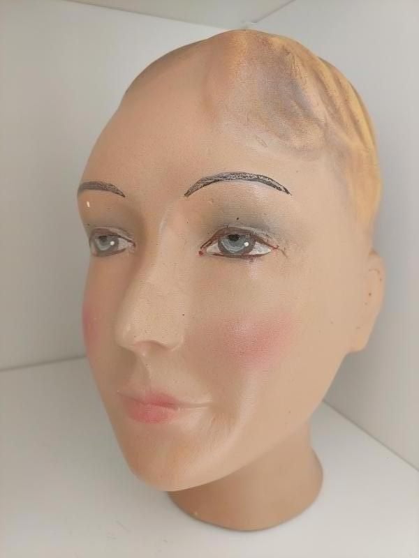 Vintage mannequin-hoofd #2 BLOSSOM BROCANTE, Antiek en Kunst, Curiosa en Brocante, Ophalen of Verzenden
