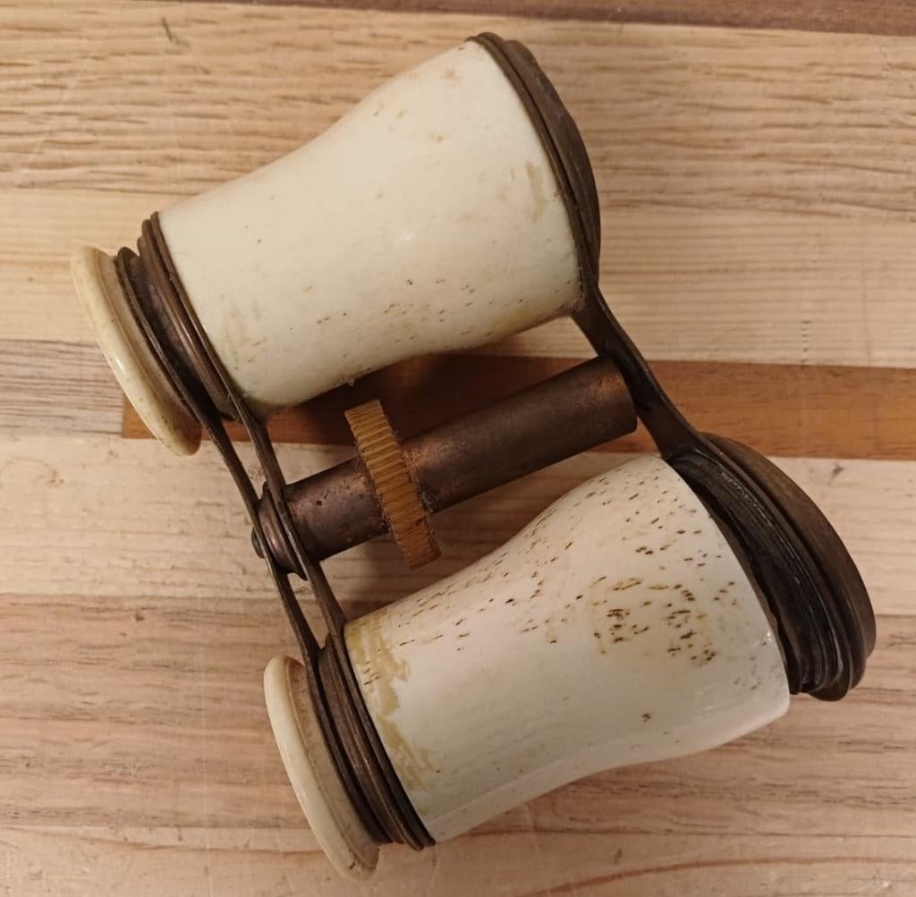 Vintage glazen pocket verrekijker, Ophalen of Verzenden, Gebruikt, 8 tot 12x