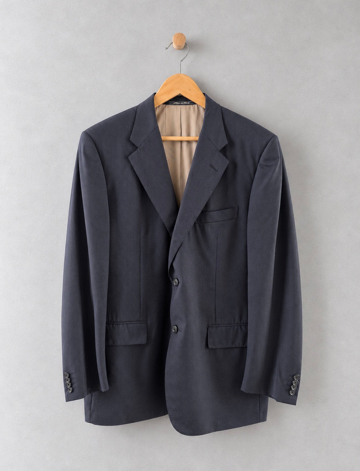 Corneliani Collezioni colbert grijs navy wol 52 L large, Ophalen of Verzenden, Zo goed als nieuw, Maat 52/54 (L), Blauw