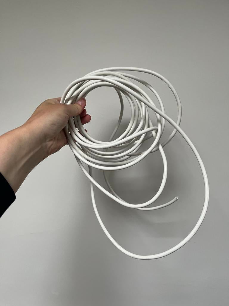 Witte elektrakabel 6,5 meter, Ophalen of Verzenden, Zo goed als nieuw