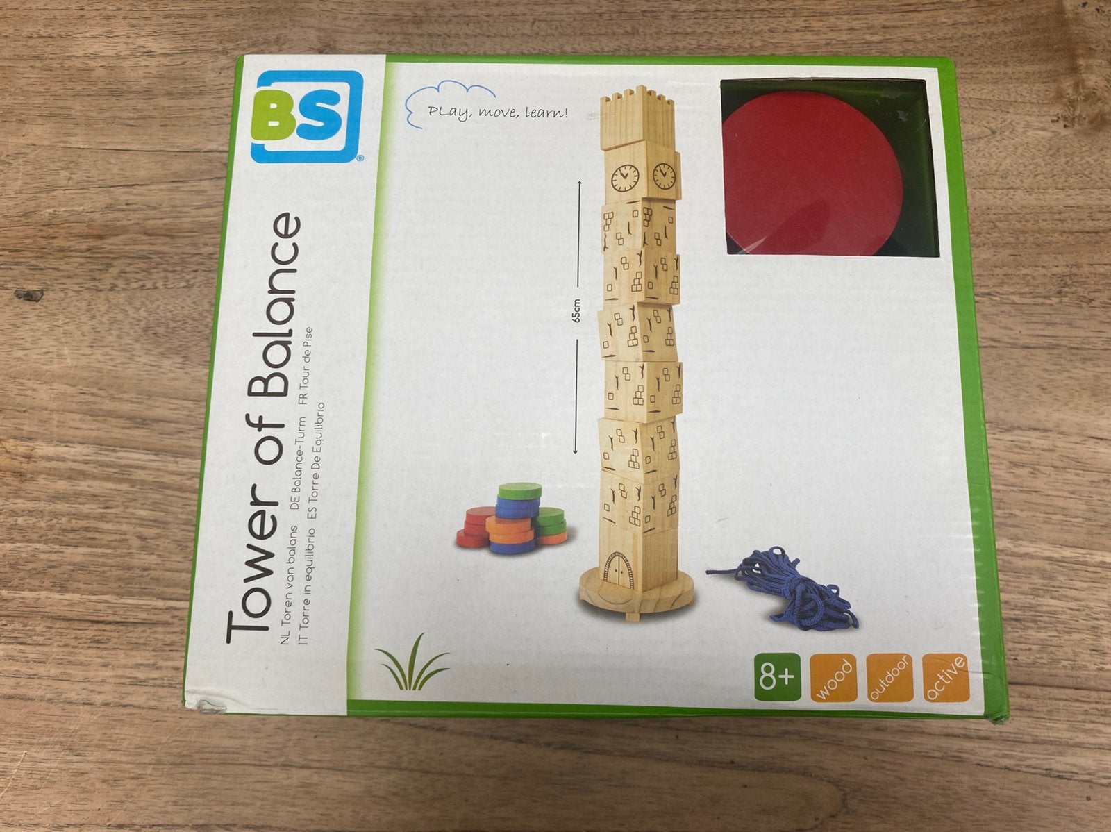 BS Toys Tower of Balance houten stapelspel, zgan, Ophalen of Verzenden, Zo goed als nieuw