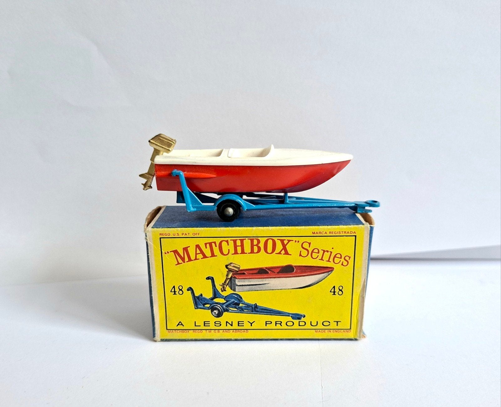 Matchbox 48 sport boat mint & D box, Ophalen of Verzenden, Zo goed als nieuw, Auto, Matchbox