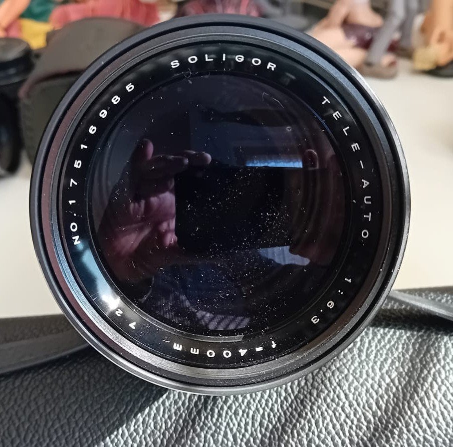 Soligor 400mm f/6,3 Tele-Auto vintage telelens, Canon FD, Zo goed als nieuw, Zonnekap, Overige merken