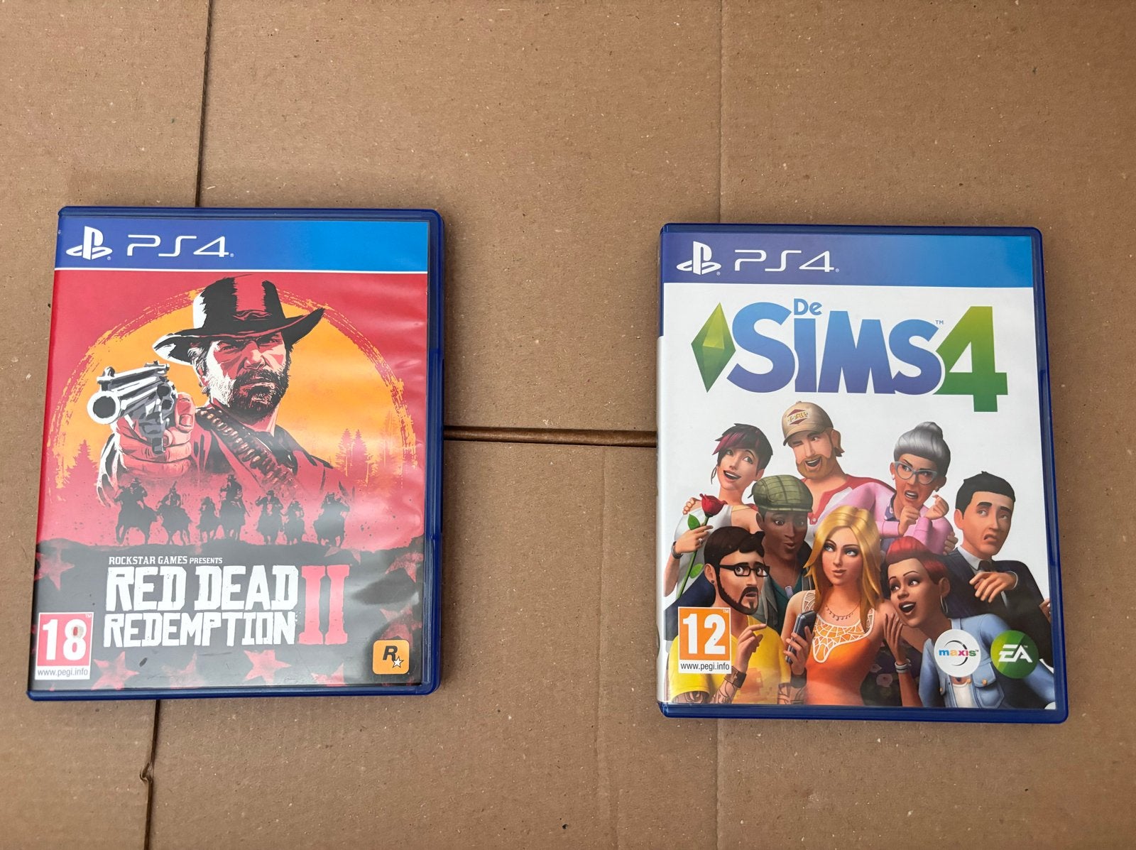 De Sims 4 & Red Dead Redemption 2 PS4 games, Vanaf 18 jaar, 1 speler, Ophalen of Verzenden, Zo goed als nieuw