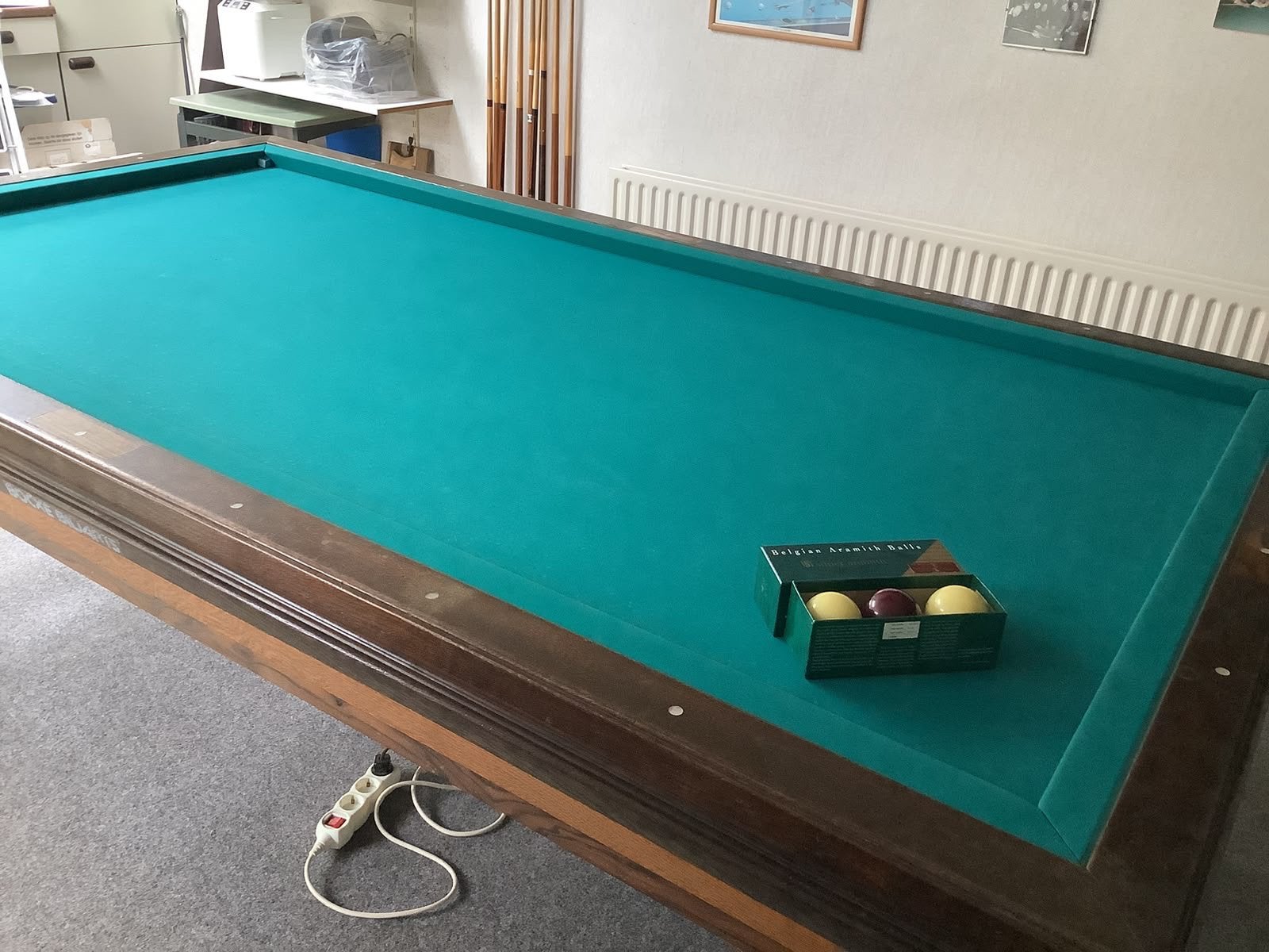 Wilhelmina Biljart 115x230 (verwarmd) + Complete Set, Sport en Fitness, Ophalen, Gebruikt, Biljarttafel