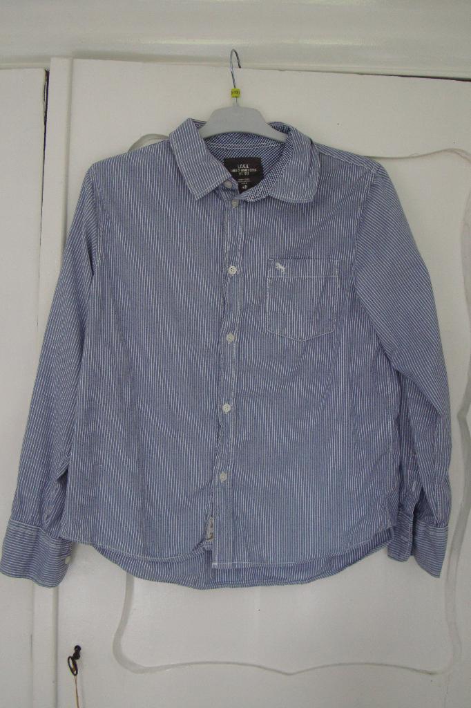 * Z.g.a.n. H&M logg blauw wit gestreept overhemd maat 158 *, Jongen of Meisje, H&M, Overhemd of Blouse, Ophalen of Verzenden