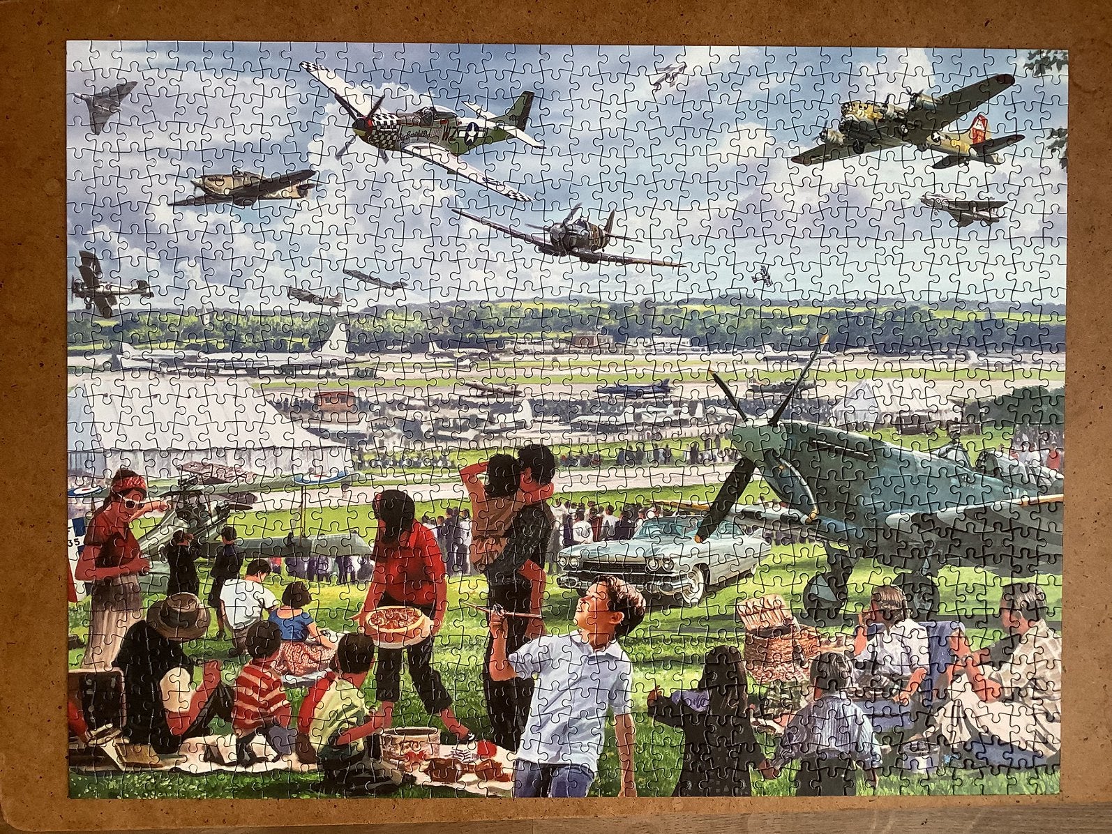 Prachtige legpuzzel met vliegtuigen. Door Steve Crisp, Ophalen of Verzenden, 500 t/m 1500 stukjes, Gebruikt