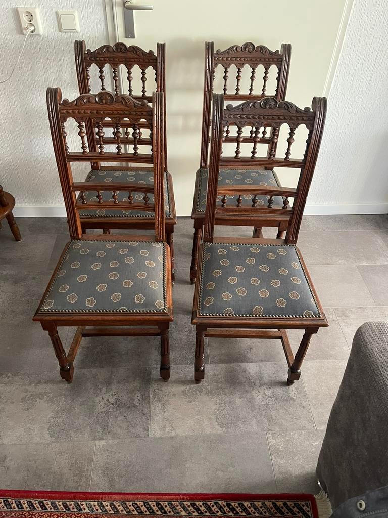 Antiek Eiken stoelen 4 stuks, Ophalen