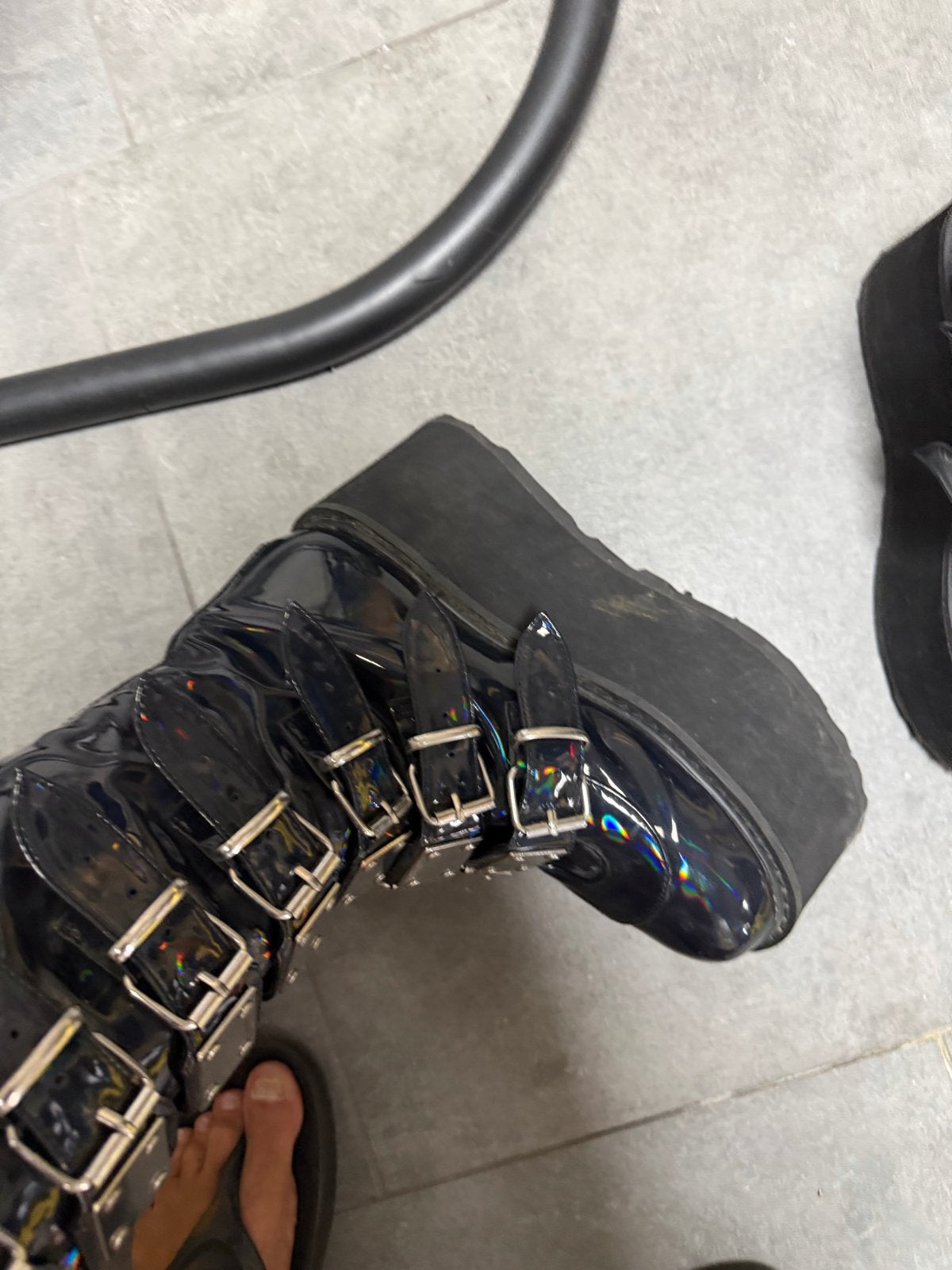 Originele Demonia laarzen, maat 38, Kleding | Dames, Schoenen, Verzenden, Zo goed als nieuw, Zwart, Lage of Enkellaarzen
