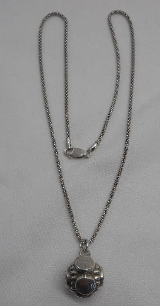 Zilveren ketting met aparte hanger nr.1362, Met hanger, Verzenden, Zo goed als nieuw, Zilver