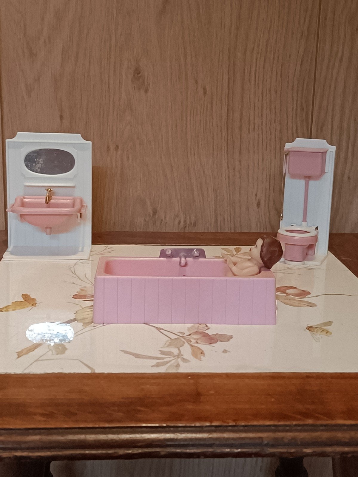 Vintage badkamer set Poppenhuis jaren '60/'70, Ophalen of Verzenden, Gebruikt, Poppenhuis