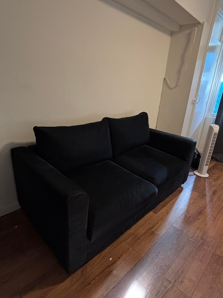IKEA VIMLE 2-zits slaapbank met matras - Zo goed als nieuw, Zwart, Tweepersoons, Zo goed als nieuw, 200 cm