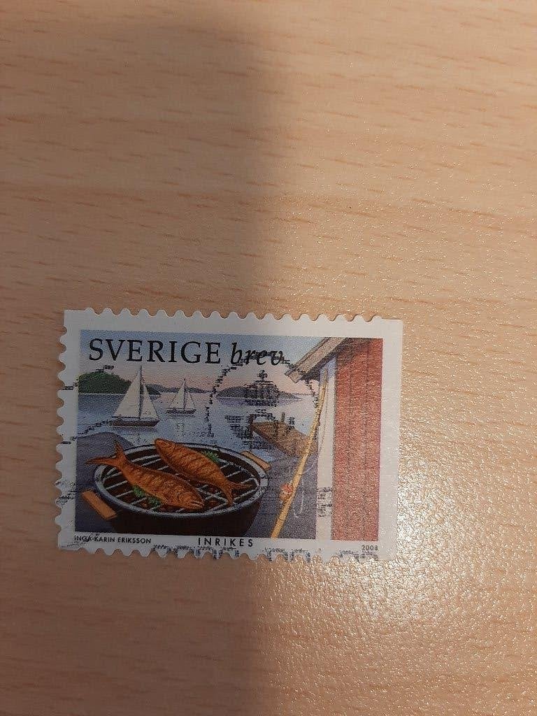 Zweden, barbeque, vis, bootje, Verzenden, Zweden, Gestempeld