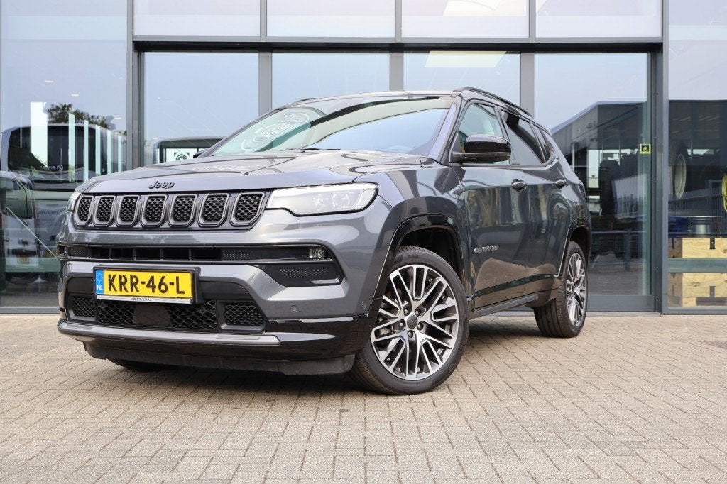 Jeep COMPASS 1.5T SUMMIT e-HYBRID Automaat / Vol leder / 19, Auto's, Jeep, Gebruikt, 4 cilinders, Met garantie (alle), Zwart
