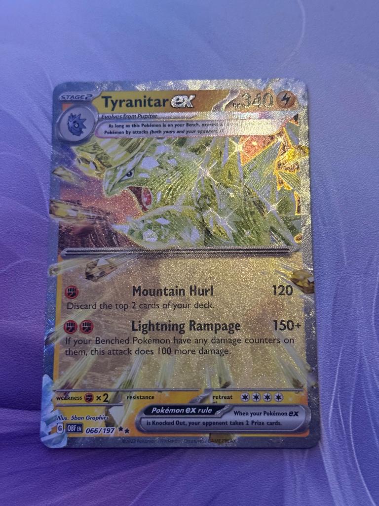Pokemon tyranitar ex 66/197, Ophalen of Verzenden, Nieuw, Losse kaart, Foil