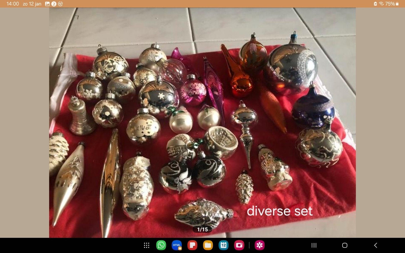 Diverse set oude vintage antieke kerstballen ornamenten, Ophalen