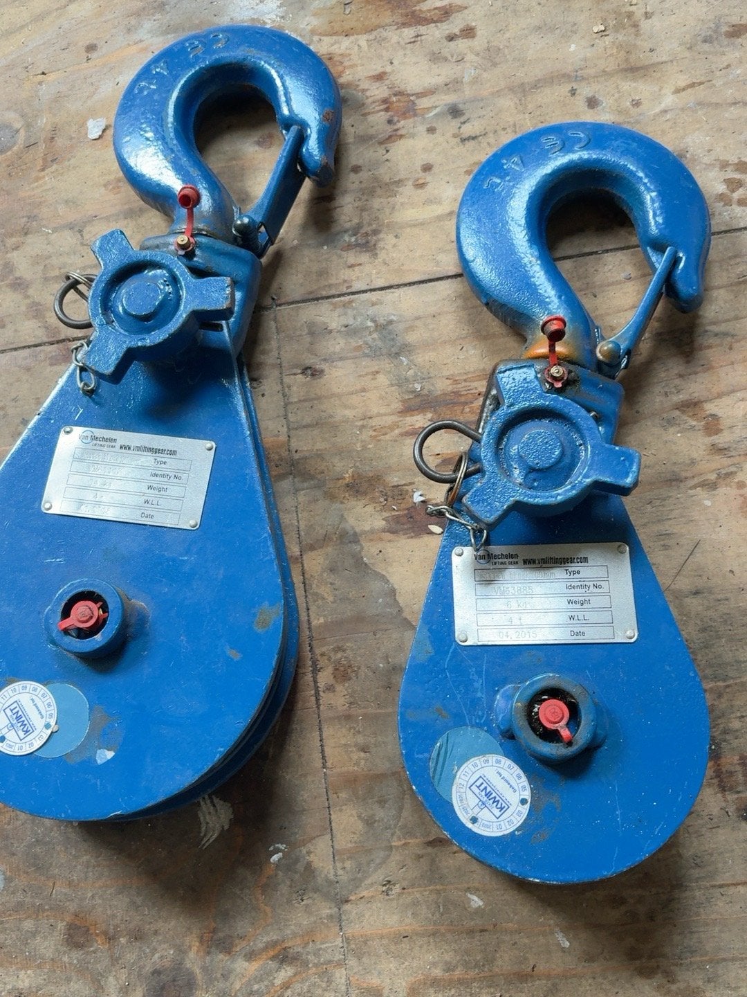 2x Van Mechelen Snatch Block 4 ton – 150 mm, Ophalen