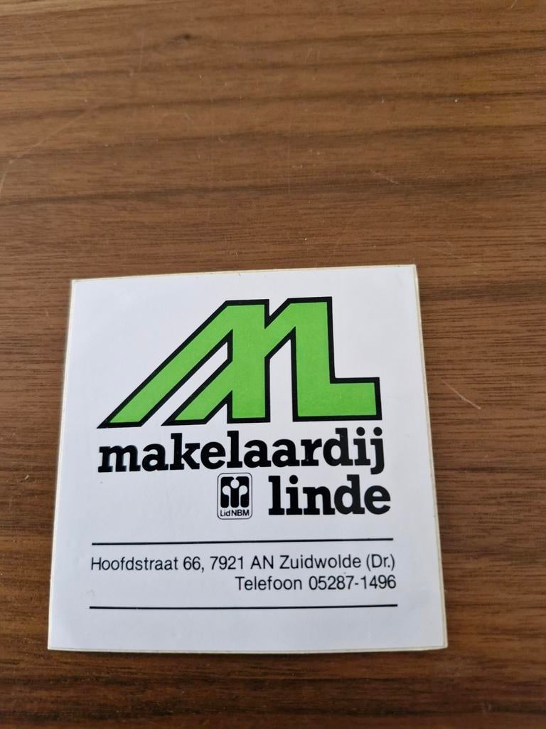 7943 Sticker Makelaardij Linde Zuidwolde, Ophalen of Verzenden, Zo goed als nieuw