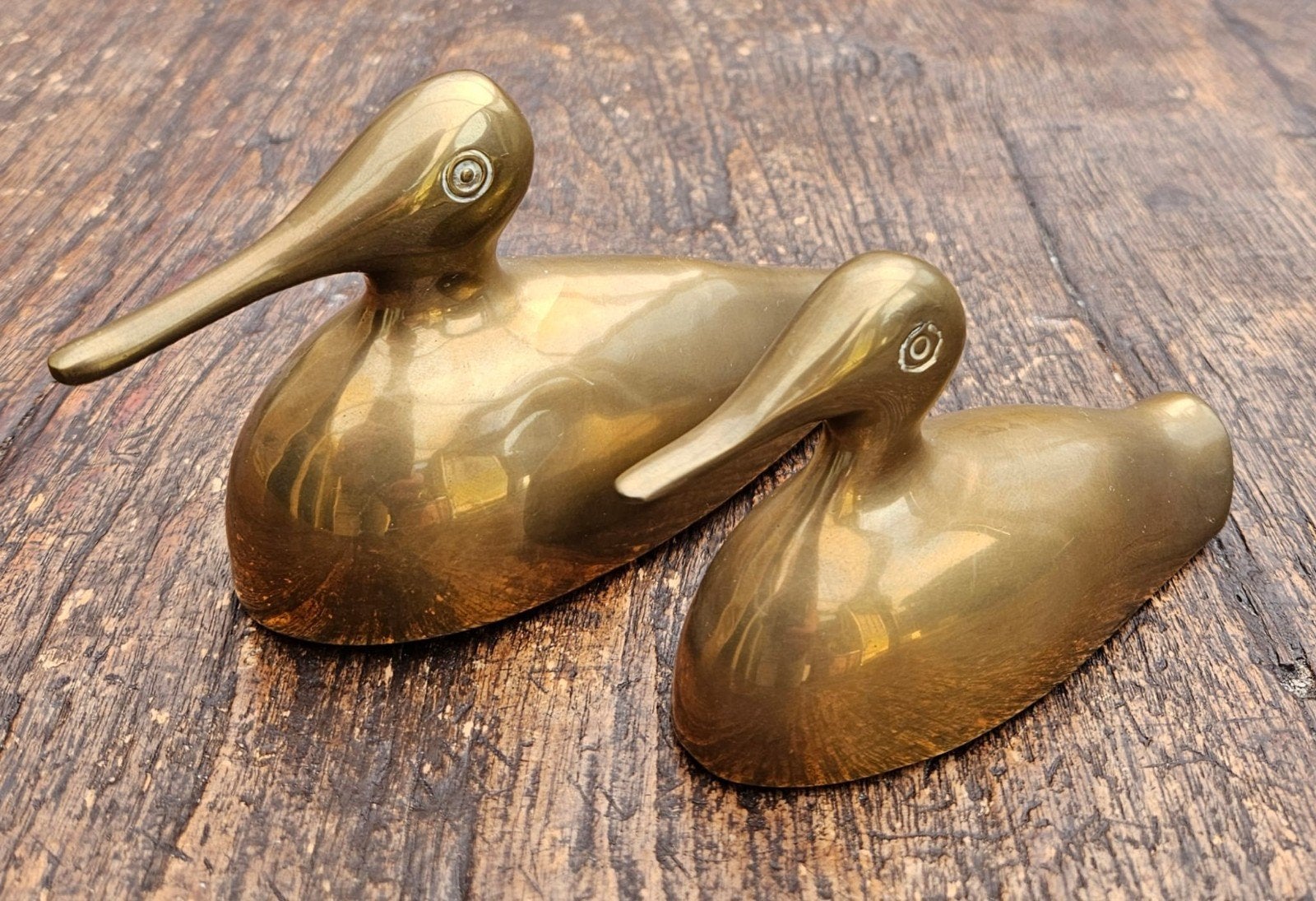 2 Antieke messing eenden, Ophalen of Verzenden