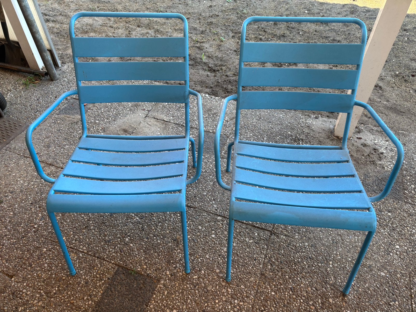 Ijzere tuin stoelen, Tuin en Terras, Tuinstoelen, Ophalen, Zo goed als nieuw, Kunststof