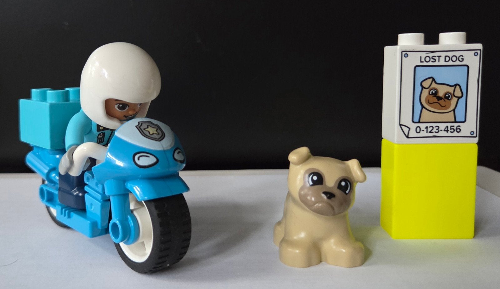 Duplo Politiemotor #10967, Ophalen of Verzenden, Zo goed als nieuw, Compleet, Duplo