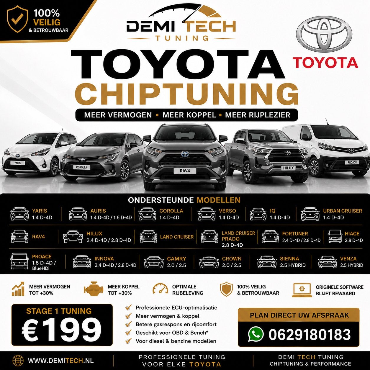 TOYOTA CHIPTUNING STAGE 1, Ophalen