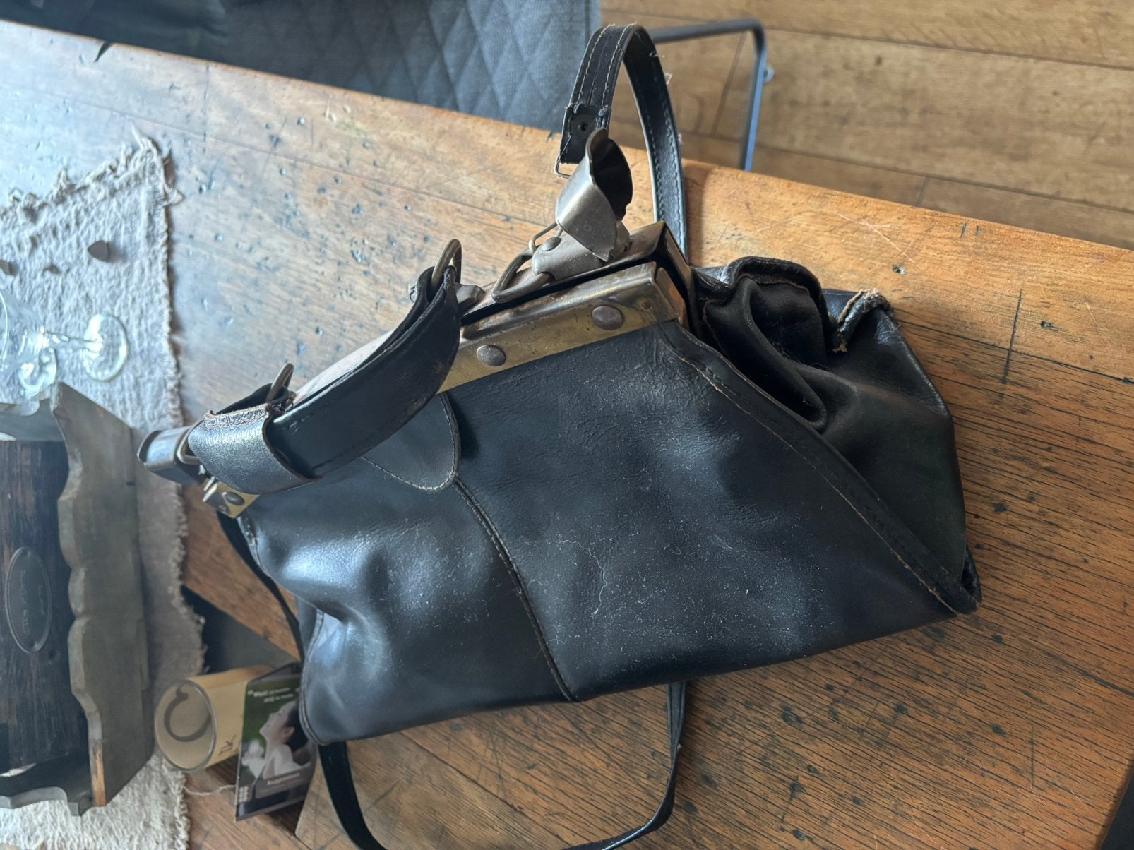 Vintage originele dokters tas, Ophalen, Bruin, Handtas