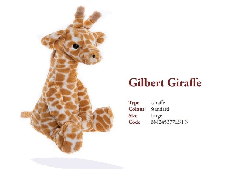 Charlie Bears Bear and Me Gilbert Giraffe, 43cm., Overige merken, Headbear@charliebears.com, Nieuw, Ophalen of Verzenden