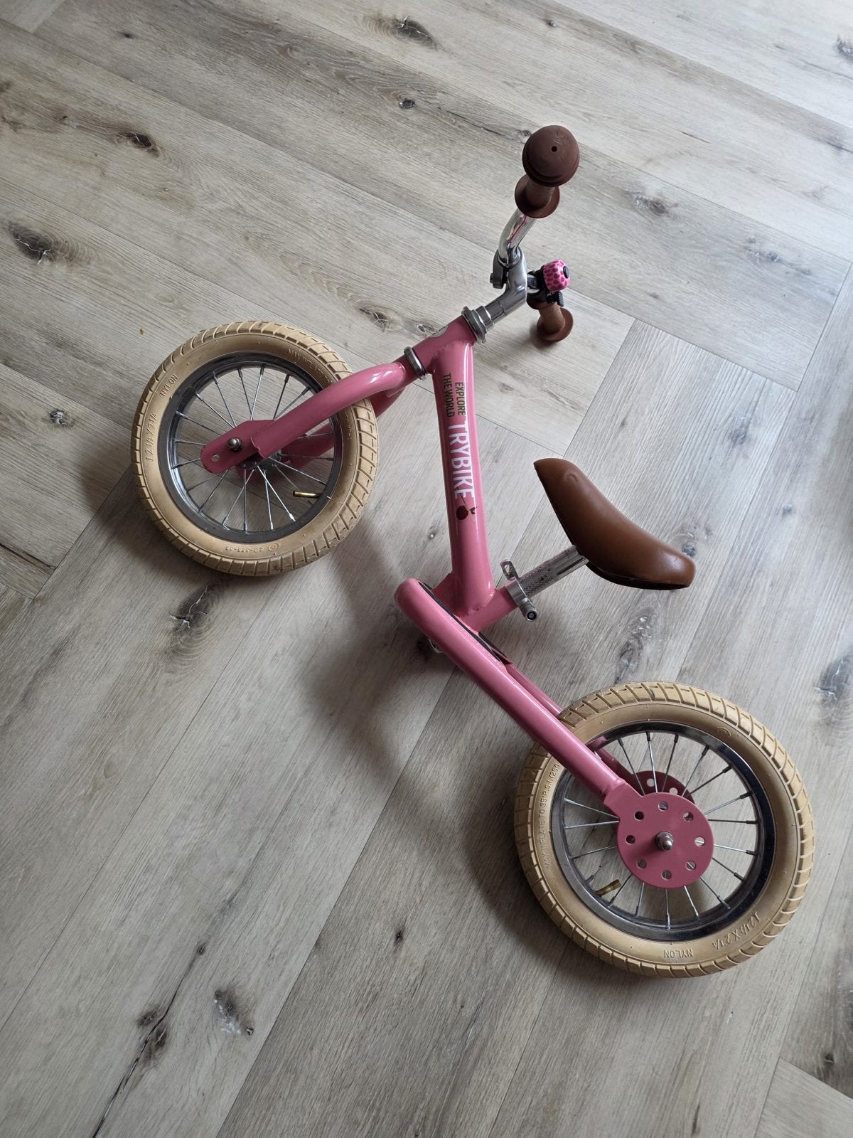 Nieuwe Trybike loopfiets roze 2-in-1 driewieler & tweewieler, Ophalen of Verzenden, Gebruikt, 16 tot 20 inch