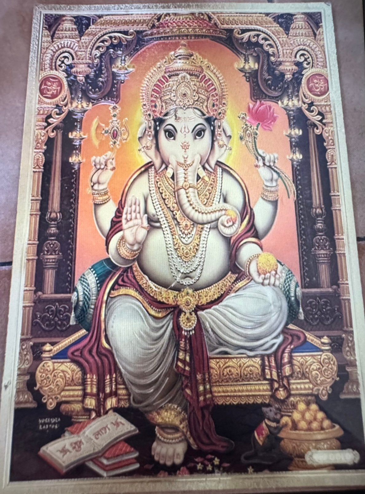 Prachtige Lord Ganesha wand doek als nieuw!, India, Ophalen of Verzenden, Wanddecoratie