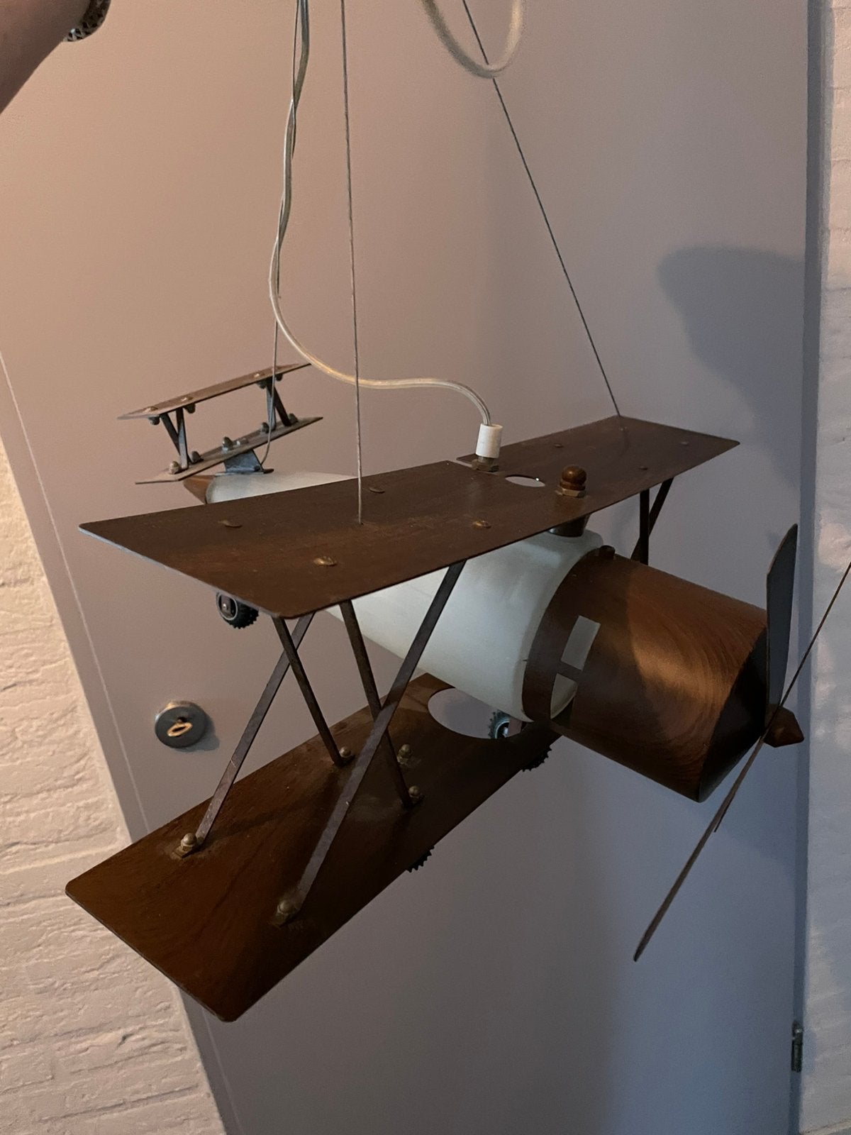 Vliegtuig lamp kinderkamer, Ophalen of Verzenden, Zo goed als nieuw, Glas