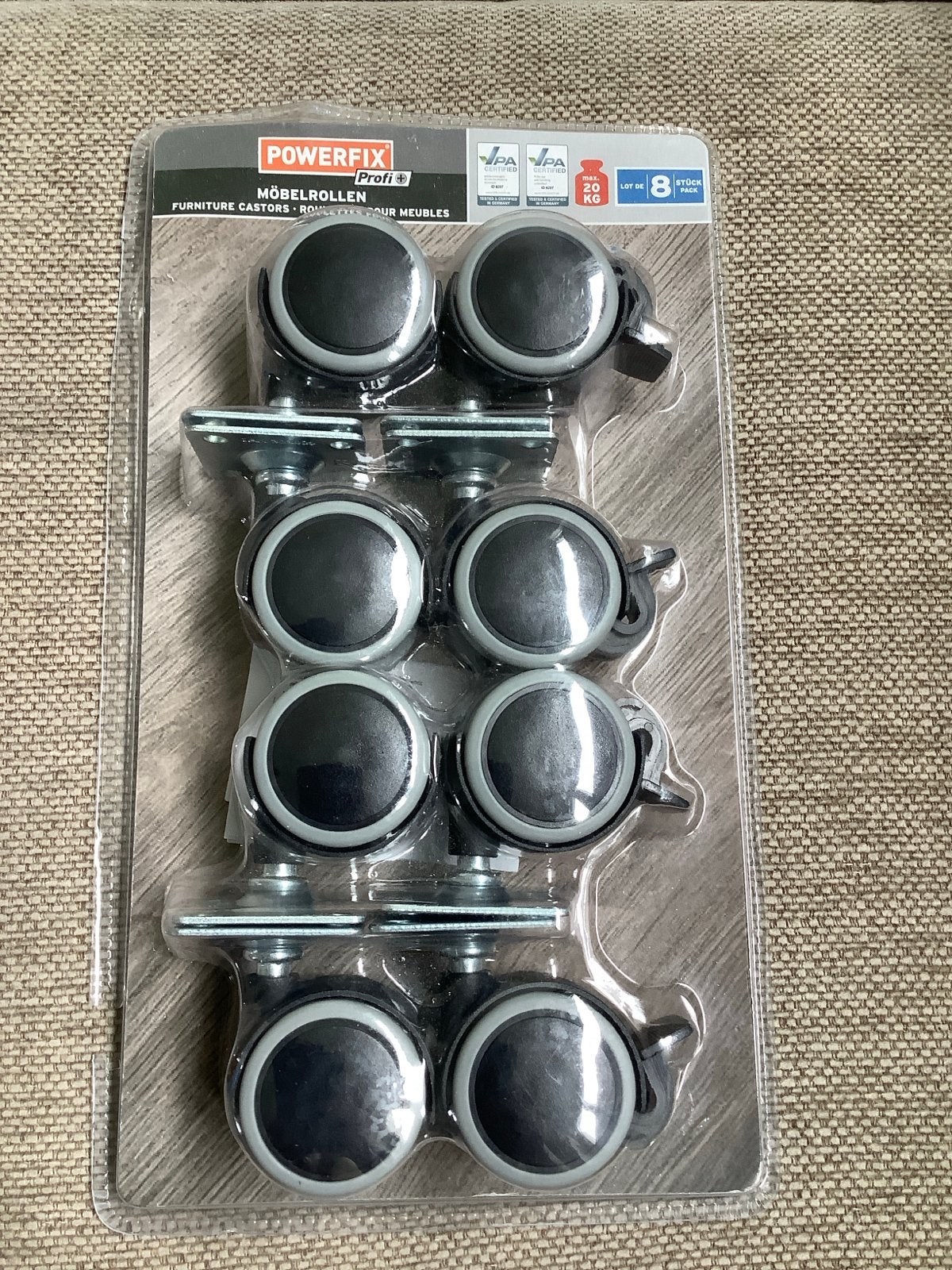 Powerfix Meubelwielen - Set van 8 zwenkwielen, Ophalen, Nieuw