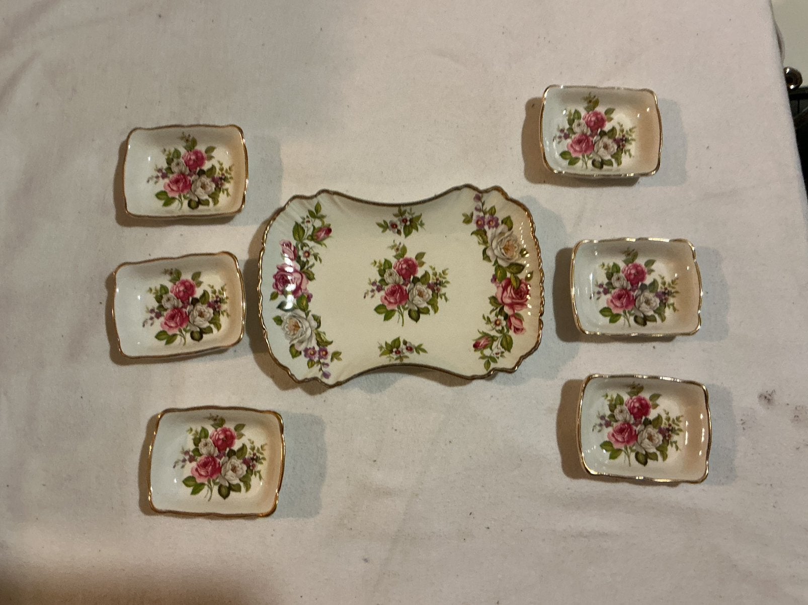 Petit four set Old Foley Harmony Rose, Ophalen of Verzenden