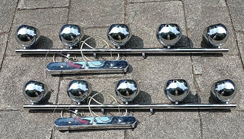 Chroom bollampen, Ophalen, Zo goed als nieuw, Metaal