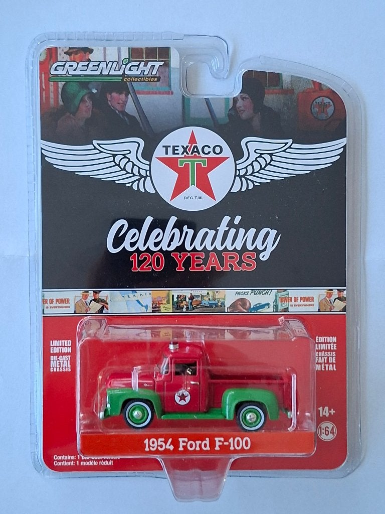 1954 Ford F-100 van Greenlight 1/64 Chase Texaco, Ophalen of Verzenden, Nieuw, Auto