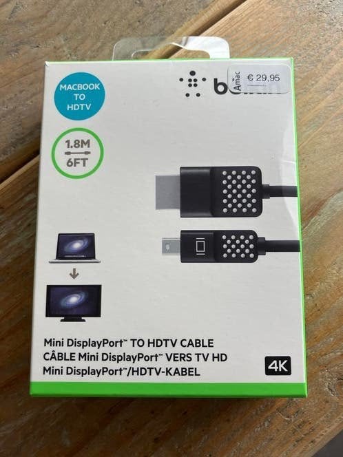 Mini DisplayPort naar HDTV kabel voor MacBook/laptops, Ophalen, Zo goed als nieuw, Minder dan 2 meter, Overige kabels
