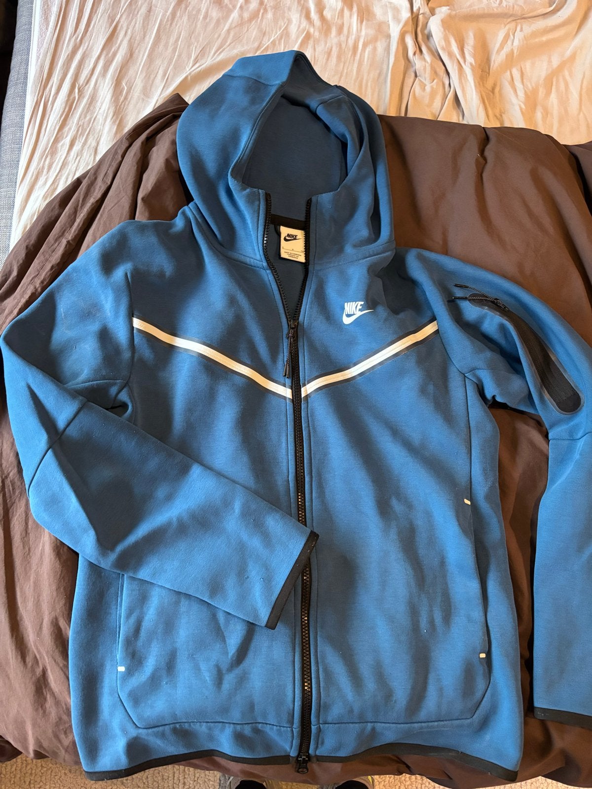 Nike Tech Fleece Trainingspak - Blauw, Kleding | Heren, Ophalen, Zo goed als nieuw, Maat 46 (S) of kleiner, Blauw