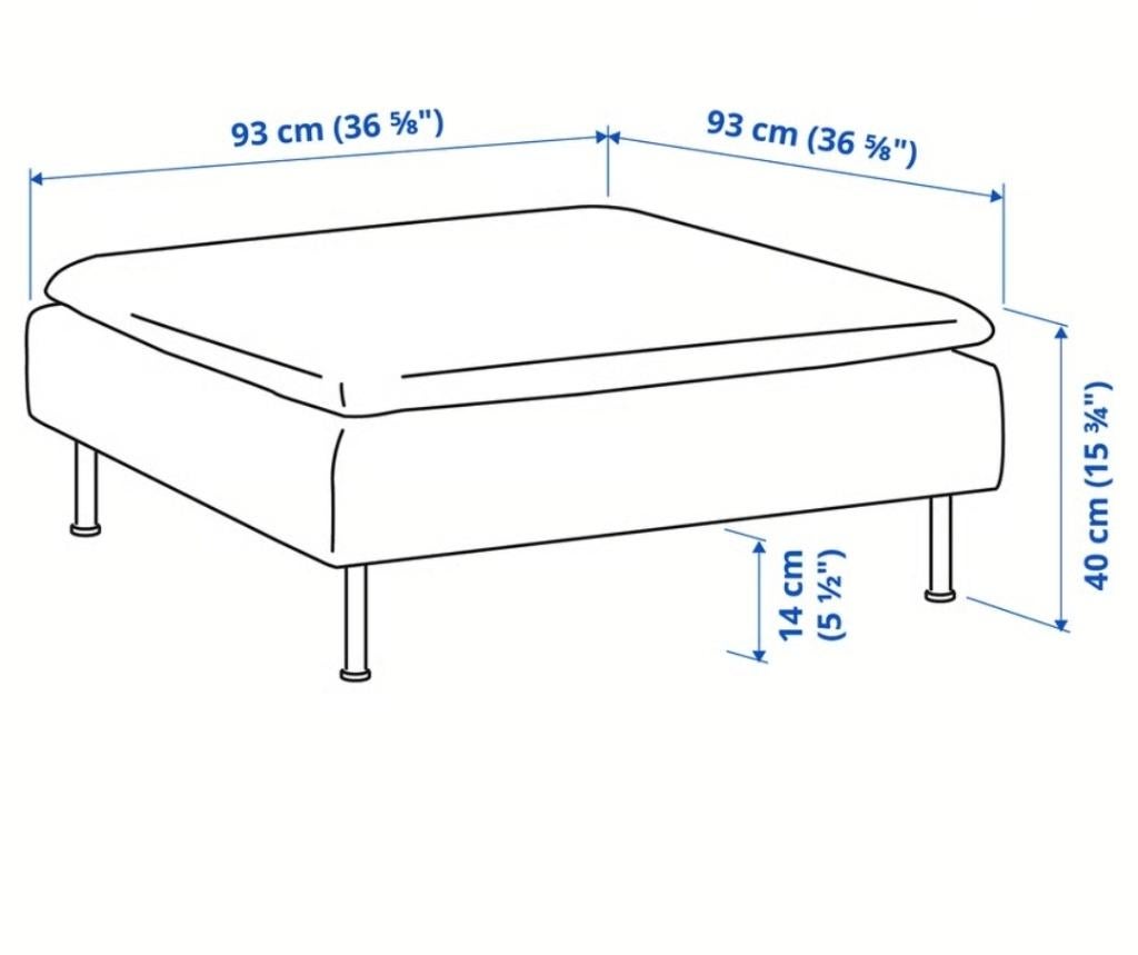 Hocker ikea grijs/beige, Ophalen, Vierkant, 75 tot 100 cm, Zo goed als nieuw