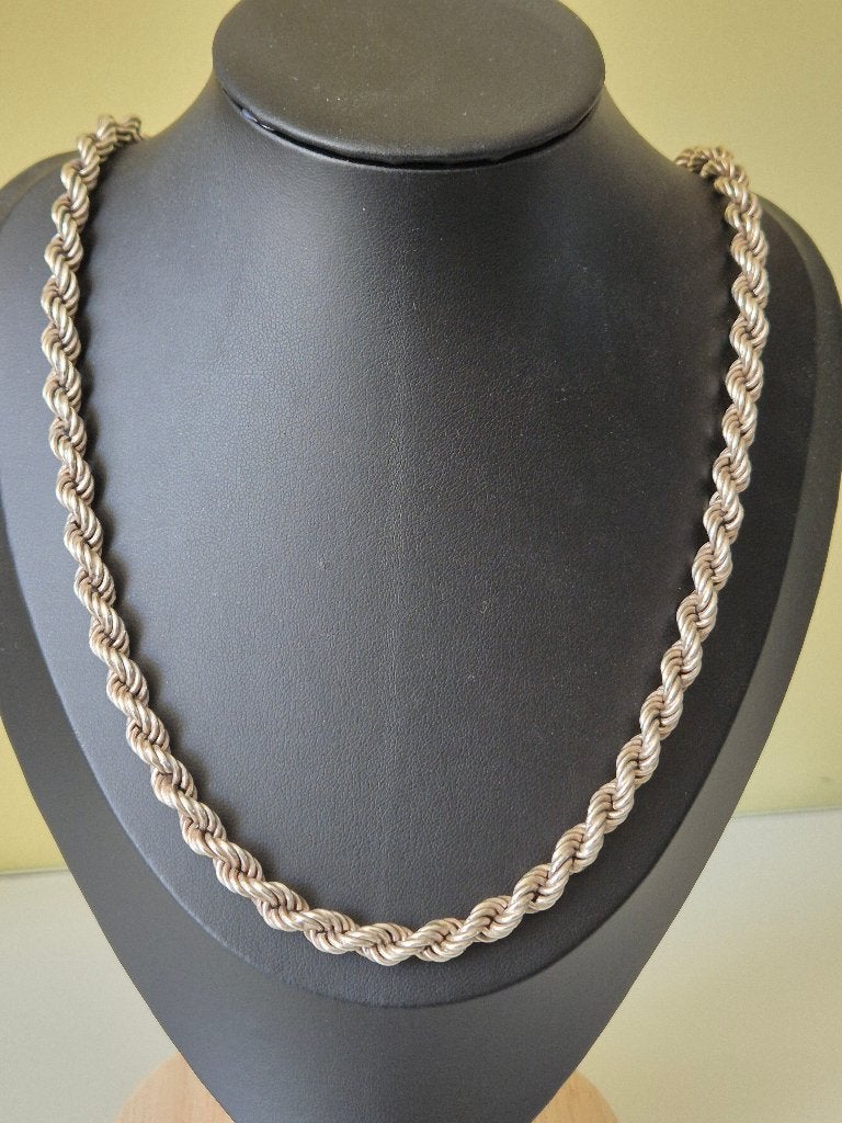 Zilveren rope ketting 120, Zilver zolder, Ophalen of Verzenden, Zo goed als nieuw, Zilver zolder