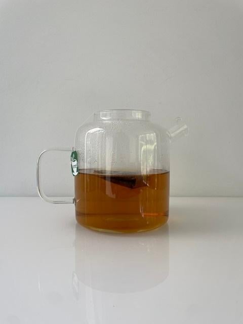 Scandinavische design theepot borosilicaat glas 1,5L, Overige typen, Ophalen of Verzenden, Overige stijlen, Glas