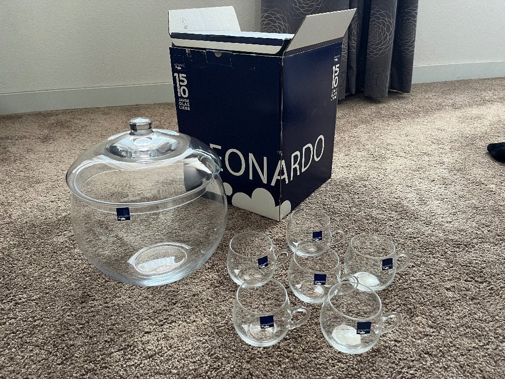 Leonardo glas bowle / punch set, Ophalen, Glas of Glazen, Overige merken, Nieuw