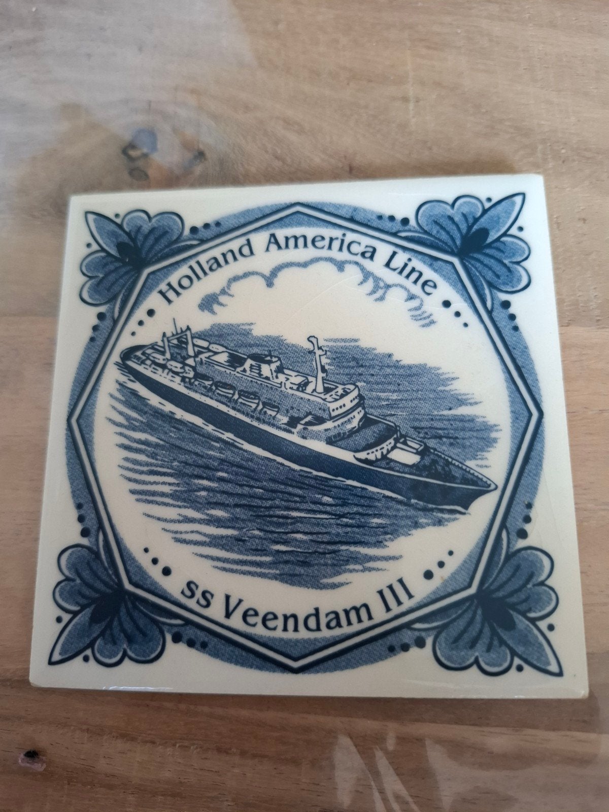 Holland America Line SS Veendam III Delfts Blauw Tegel, Antiek en Kunst, Ophalen of Verzenden