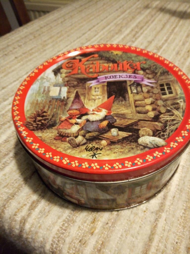 Koektrommel Koek blik Rien Poortvliet David de Kabouter ZGAN, Ophalen of Verzenden, Zo goed als nieuw, Koek(jes)