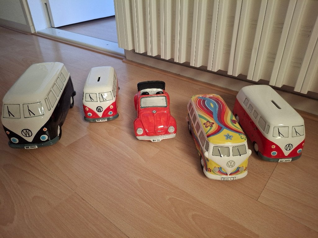 Volkswagen spaarpotten verzameling, Ophalen of Verzenden, Zo goed als nieuw, Steen, Aardewerk of Keramiek, Vervoermiddel