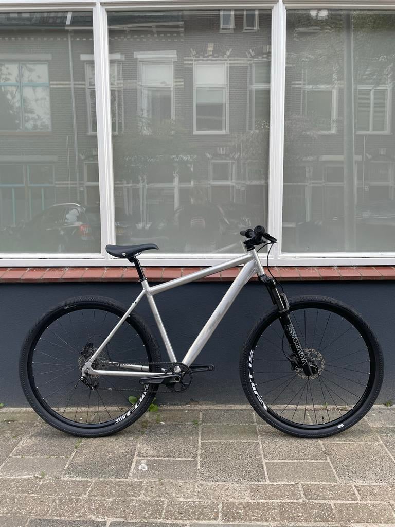 Custom Singlspeed MTB, Fietsen en Brommers, Fietsen | Mountainbikes en ATB, Hardtail, Heren, Zo goed als nieuw, Schijfrem