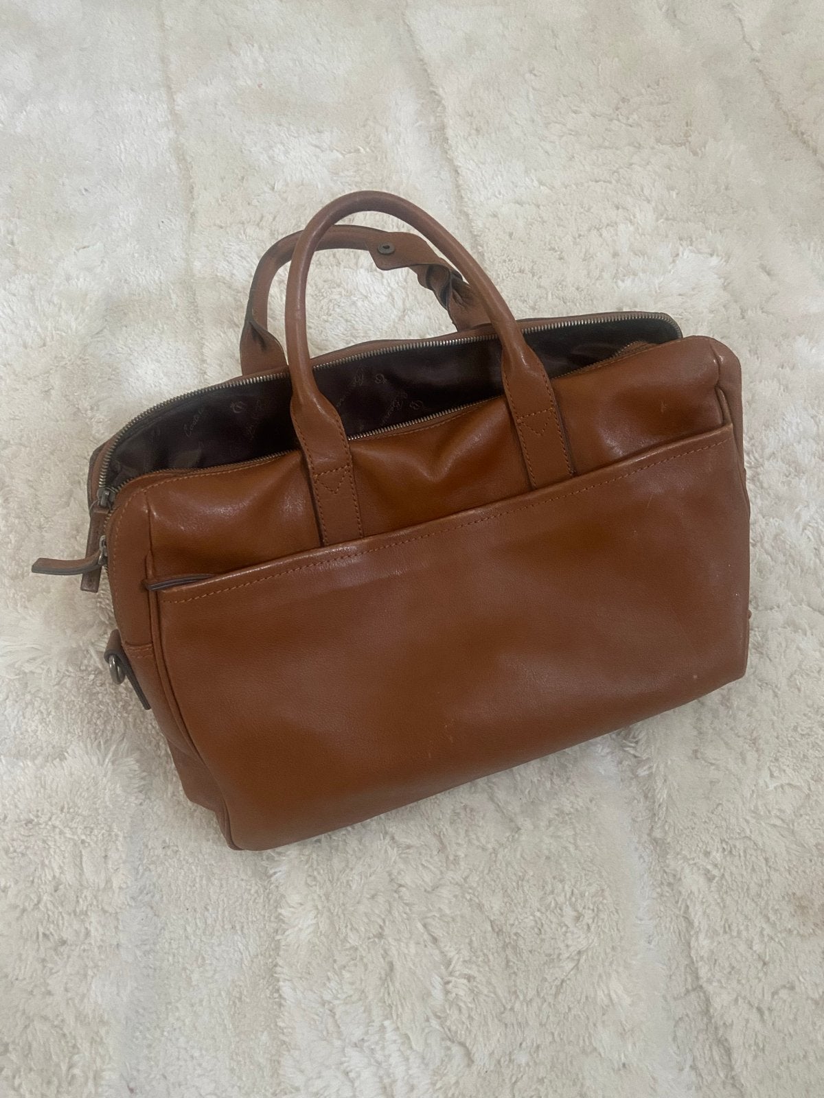 Castelijn & Beerens Leren Handtas/Aktetas - Cognac, Ophalen of Verzenden, Gebruikt, Bruin, Handtas