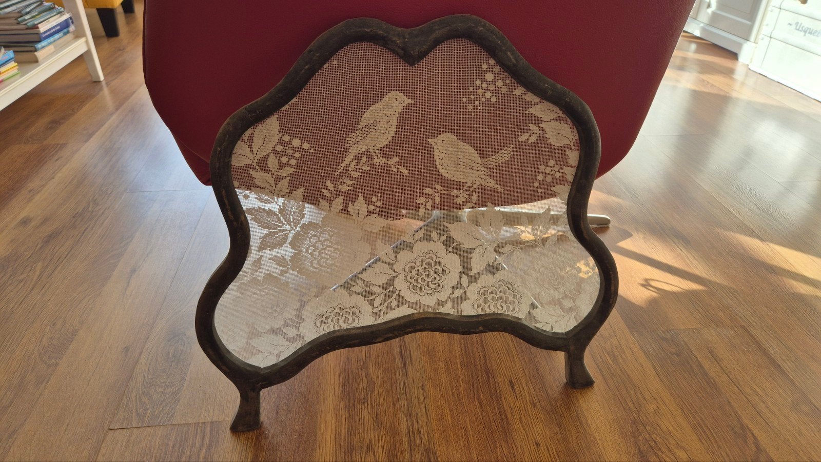 Vintage Raam Horretje met Vogel en Roos Motief, Ophalen